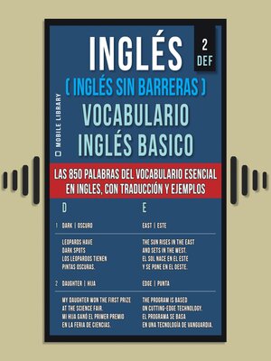 cover image of Inglés (Inglés Sin Barreras) Vocabulario Ingles Basico--2--DEF